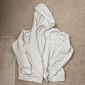 Cream Zip-Up Hoodie